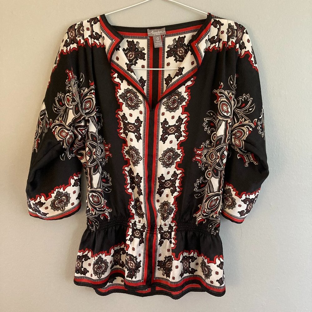 Chico's Shirt Boho Tunic Size 0 US Size 4
